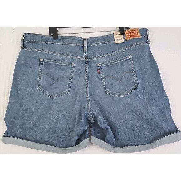 Levi's ~Woman Size 22W~ Blue Cut Off Shorts Mid Length Hypersoft Stretch NWT $49 - Picture 13 of 16